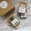 Soap Dish Gift Set, 3 Hand Crafted Soaps and Wood Soap Dish Gift Box, Holiday Present