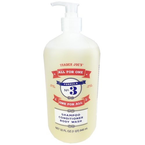 Trader Joe's Formula No.3 "All for One, One for All" Shampoo Conditioner & Body Wash 32 fl oz (1 bottle)