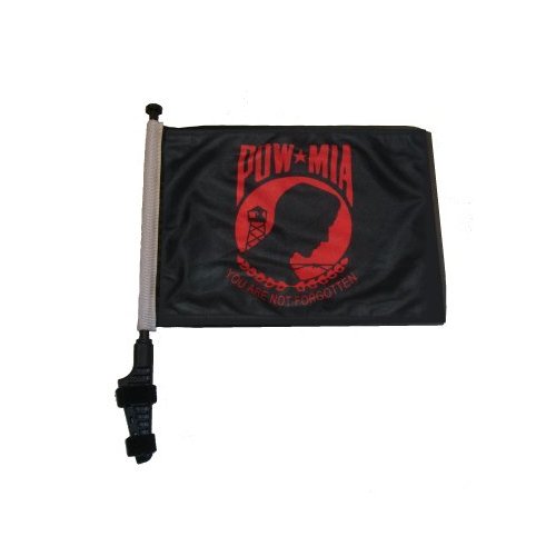 RED POW MIA Golf Cart Flag with SSP Flags EZ On & Off Bracket