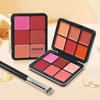 LSxia 12 Colors Cream [Blush] Makeup Palette for Cheeks - Multi-functional Blush Makeup Palette with Brush, Natural Matte Long Wearing, Waterproof Blendable Face Makeup Palette (#01)