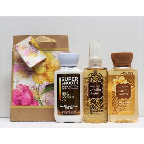 Warm Vanilla Sugar - Shower Gel - Fine Fragrance Mist & Body Lotion - Travel Size Set w/Gift Bag