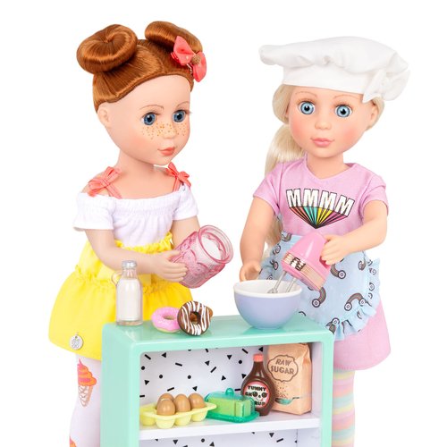Glitter Girls – Donut Baking Set – Play Food, Mixer, & Kitchen Accessories – 14-inch Doll Cooking Set for Kids Ages 3 and Up – Children’s Toys