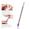 Dr.Pedi Cuticle Pusher and Cutter Nail Cleaner Tool Nail Cuticle Remover Tool Stainless Steel Double Ended Manicure Pedicure Kit in Storage Tin Box Nail Art Remover Tools 4 PCS, Color Gradient