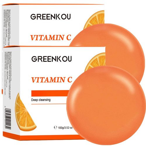 kastu Vitamin C Soap Bar for Face & Body,Hyperpigmentation,Moisturizing,Smooth Skin,Hypoallergenic Beauty Bar Sensitive Skin With Gentle Cleanser,Men Women