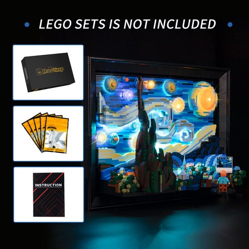 RORLINY LED Light Kit for Lego 21333 Vincent Van Gogh - The Starry Night Building Kit, Lighting Set Compatible with Lego 21333-Remote Control Version (Lights Only, No Lego Models)