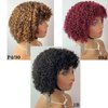 KESEN human wigs short curly wig with bangs 100% brazilian virgin human hair no lace front wigs burgundy Natural Black human wig glueless wig for black women 10 inch