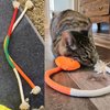 Benbabuwe 4Pcs Cat Toys for Indoor Cats Chew Ropes, Catnip Toys Interactive Cat Toy Safe Teeth Cleaning Toy for Kittens Cotton Rope Teeth Toys for Bored Cats Self Play Adult Cats, Yellow and Orange