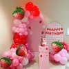 Strawberry Balloon Arch Kit- berry first birthday decor, 131pcs red and pink balloons with Strawberry Birthday Banner for Sweet Girl Berry Themed Birthday party and berry Baby Shower decoraion