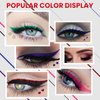 Erinde 6 Colors Double-headed Liquid Eyeliner Stamp Pen Set, Blue Red Pink Purple Green Black Colorful Winged Eye Liners for Women, Waterproof Long-Lasting Star Moon Heart Halloween Eye Face Makeup
