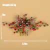 Rumtock Red and Green Crystal Beads Hair Comb Christmas Hair Piece for Wedding Brides Women Special Occasion Banquet Jewelry (Red)