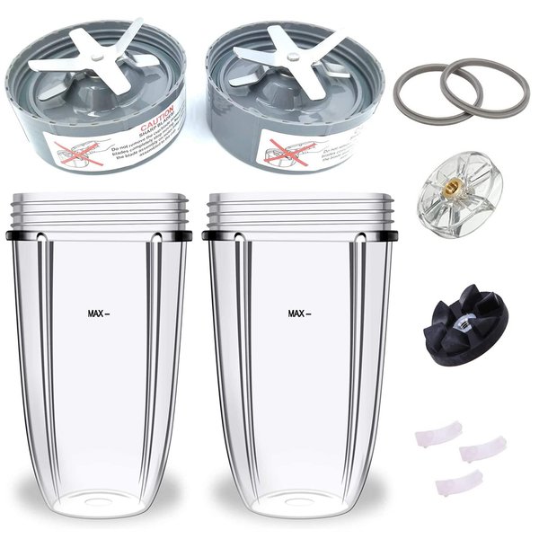 Extractor Blade Replacement Parts & Cups & Rubber Gear & Top Gear & Gaskets & Shock Pad Replacement Parts for NutriBullet Blender Accessories 600W/900W Series