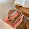 Xiwstar 4Pcs Elastic Rhinestone Beads Scrunchies Hair Ties Silk Satin Leopard Print Hair Elastics Bands Ponytail Holder Hair Accessories