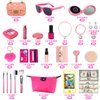 Makeup Toy Kit Kids Pretend Play Makeup Set Cosmetic Bag Wallet Simulated Lipstick Powder Toy for Girl Kid Birthday Gift Makeup Party Supplies