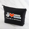 MNIGIU Funny Mahjong Bag Mahjong Lover Gift Peace Love Mahjong Board Game Fan Gift Lucky Mahjong Gift (Peace Love Mahjong Black)