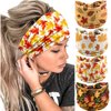 NERTNJIFOR Thanksgiving Maple Leaves Headbands for Women Wide Knotted Headband Autumn Festive Fall Headband Soft Elastic Cloth Hair Bands Fashion Personality Hair Wrap for Party(4 Pcs) (Maple, Wide)