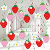 60 Pcs Strawberry Party Decorations Strawberry Hanging Swirl Berry First Birthday Banners Strawberry Foil Swirls Ceiling for Kids Girls Strawberry Baby Shower 1st Birthday Theme Party Favor Supplies