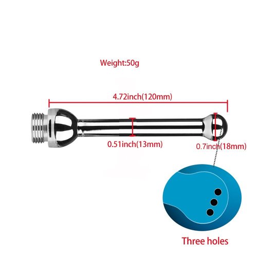 5 Holes Shower Enema Douche Attachments - Aluminium Shower Head Cleaning Kit 3 Piece with Velvet Carry Bag, 59 inch Hose
