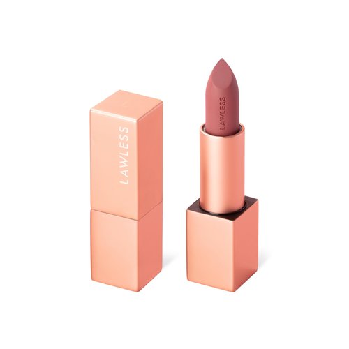 Lawless Women's Forget the Filler Lip-Plumping Line-Smoothing Satin Cream Lipstick, Minx, 0.1 oz/3.7 mL