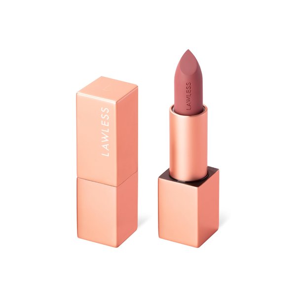 Lawless Women's Forget the Filler Lip-Plumping Line-Smoothing Satin Cream Lipstick, Minx, 0.1 oz/3.7 mL