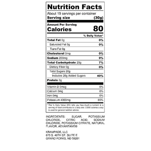 Krampade Electrolytes Powder Potassium Supplement - 4000 mg K+, 4X More Than Coconut Water | Instant Cramp Relief | Hydration Powder