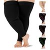 Mojo Compression Socks Women's 2XL Black Thigh-High Leg Sleeve with Grip Top - 20-30mmHg Graduated Compression - Ideal for Treating Spider Veins, Swelling, and Fatigue - A609BL5-1 Pair