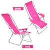 Toyvian 3Pcs Miniature Foldable Beach Chair Dollhouse Furniture Mini Deck Chair Longue Deck Chair Mini Furniture Accessories Accessories Rosy 3