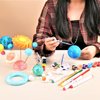 FFchuanhe 72 Pcs Solar System Model Foam Balls Kit Includes Mixed Sizes Craft Foam Bamboo Sticks Color Pigments Paint Tray Palettes Picture Plate Painting Brushes for School Science Projects