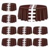 PIXHOTUL 9 Pcs Football Print Tablecovers, Round Football Pattern Plastic Tablecloths Football Party Supplies for Birthday Party Football Party Games Decoration, 84 x 84 Inch