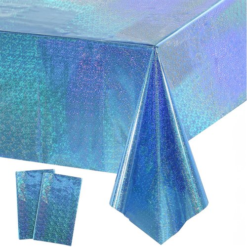 GREATRIL Blue Party Table Cover Decoration Tablecloth for Frozen/Winter onederland/Under Sea/Ocea...