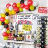 4E's Novelty 24 Race Car Popcorn Treat Boxes with 24 Checkered Flags, Black and White Racing Flag 6" x 4" (Serves 24) For Race Car Birthday Party Supplies, Monster Truck, Racing Theme Decorations