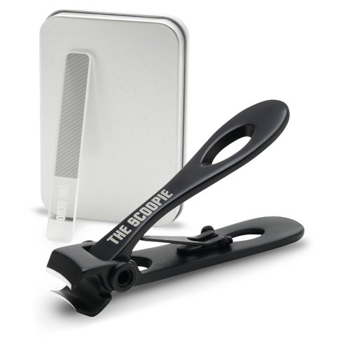Ultra Wide Jaw Nail Clippers for Thick Toenail and Fingernails with Nano Fiber Nail File (Medium, Black), 15mm Opening Cutters for All Hand and Feet Sizes, Manicure Set and Pedicure Kit, Men & Women