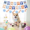 Blue Dog Happy Birthday Banner, Dog Themed Banner Happy Birthday Party Supplies Birthday Banner Dog Birthday Sign for Birthday Party Decorations