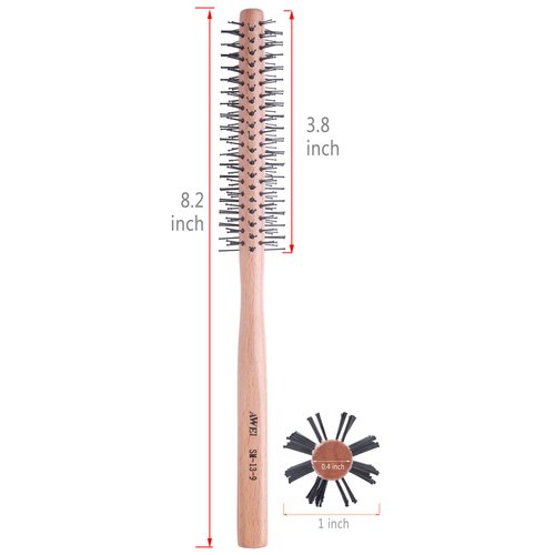 PERFEHAIR Small Round Brush for Short Hair, 1 Inch Mini Quiff Roller for Women and Men, Best for Thin Hair, Bangs, Beard, Styling, Lifting, Curling