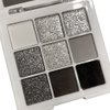 Go Ho Black Grey Silver Smoky Eyeshadow Palette,9 Colors Matte&Shimmer Eye Makeup Palette,Goth Eye Shadow Pallets for Women,Waterproof Cool Eye Shadow Palette Makeup with Prism Mirror