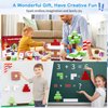 HEVARAL 100PCS Magnetic Blocks, Magnetic Building Blocks Set for Boys Girls, Build Magnet Blocks Set with Christmas-Themed, Magnetic Tiles for Kids STEM Sensory Toys, for Kids Ages 3 4 5 6 7 8 9