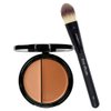 EVE PEARL HD Dual Foundation Full Coverage Long Lasting Non Greasy Vitamin E Skincare And 101 Foundation Brush Set Makeup Kit (Tan)