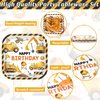 Construction Birthday Party Supplies Construction Theme Decorations Square Truck Construction Disposable Plates Napkins Tableware Set for Boys Kids Construction Birthday Party Favors Serves 24 Guests