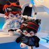 niannyyhouse 15cm 20cm Plush Doll Clothes Cool Set Denim Hoodie Pants Headwear Glasses Shoes Soft Stuffed Plush Toy Dress Up (Grey, 15cm)