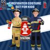 deAO Fireman Costume for Kids Firefighter Dress-Up Toy Set with Accessories Halloween Costumes Pretend Play Toy Gift for Boy