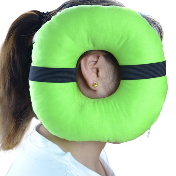 welsoon Pillow with an Ear Hole Small Ear Pain Pillow with Headband for Ear Pain and CNH Ear Piercing Ear Inflammation Pressure Sores Side Sleeping Pillow Ear Guard Cushion