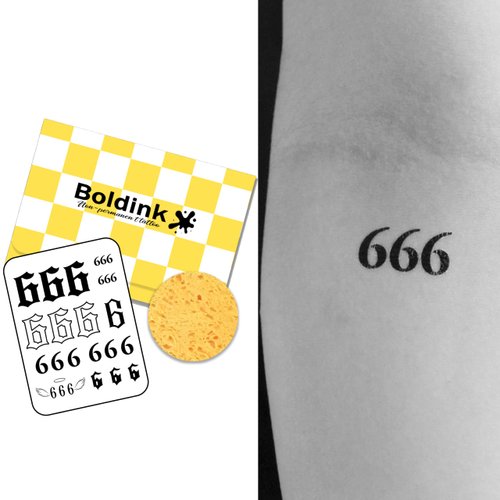 Boldink Semi-permanent tattoos, realistic fake tattoos, last 7-15 days, waterproof non-reflective temporary tattoo stickers, cruelty-free, uniquely designed exquisite packaging（Number 6）