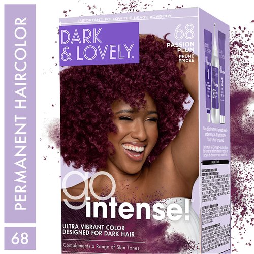 SoftSheen-Carson Dark and Lovely Ultra Vibrant Permanent Hair Color Go Intense Hair Dye for Dark Hair with Olive Oil for Shine and Softness, Passion Plum