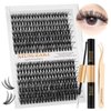 XIUSUZAKI Lash Extension Kit 30+40D DIY Lash Clusters Kit 280pcs C Curl Cluster Lashes Individual Lashes Eyelash Extension Kit with Lash Bond and Seal,Lash Tweezers(30D+40D C Kit,10-16mm Mixed)