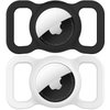 Airtag Dog Collar Holder (2 Pack) SWINCHO Silicone GPS Tracker Case Anti-Lost Protective Air Tag Cat Collar Holder (Black&White)