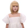 Edivd Kids Mixed Blonde Bob Wig Girls Short Blonde Bob Wig with Bangs Heat Resistant Synthetic Wig with Wig Cap