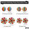 PatiCool Happy Birthday Party Decorations Pack with Rainbow Happy Birthday Banner, Honeycomb Balls, Circle Dot Garland, Paper Bunting Banner, Paper Fans and Hanging Swirls Streamers