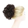Rose bud Chignon Hairpiece Curly Bun Extensions Scrunchie Updo Synthetic Combs in Messy Bun Hair Piece for Women Medium Brown