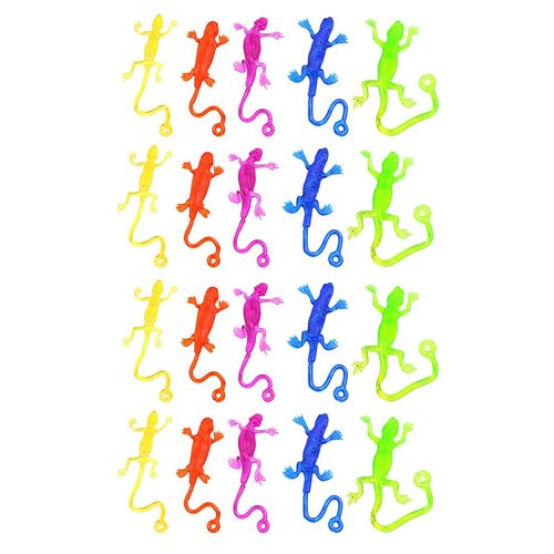 NUOBESTY Stretchy Sticky Lizards Toys Stretchy Rubbery Sticky Lizards Stretchy Sticky Toys for Kids Party Favors Goodie Bags Easter Egg Basket Stuffers Pinata Filler Students Rewards, 20Pcs