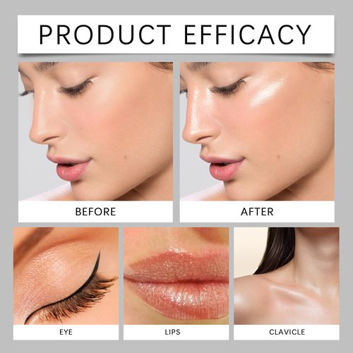 Face Body Glitter Oil ,Shimmer Body Oil, Moisturizing Body Glitter Dewy Highlighter Makeup Body Luminizer Drops,White Long LastingLiquid Luminizer Body Glitter