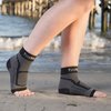 TechWare Pro Ankle Brace Compression Sleeve - Relieves Achilles Tendonitis, Joint Pain. Plantar Fasciitis Foot Sock with Arch Support Reduces Swelling & Heel Spur Pain. (Black/Gray S/M)